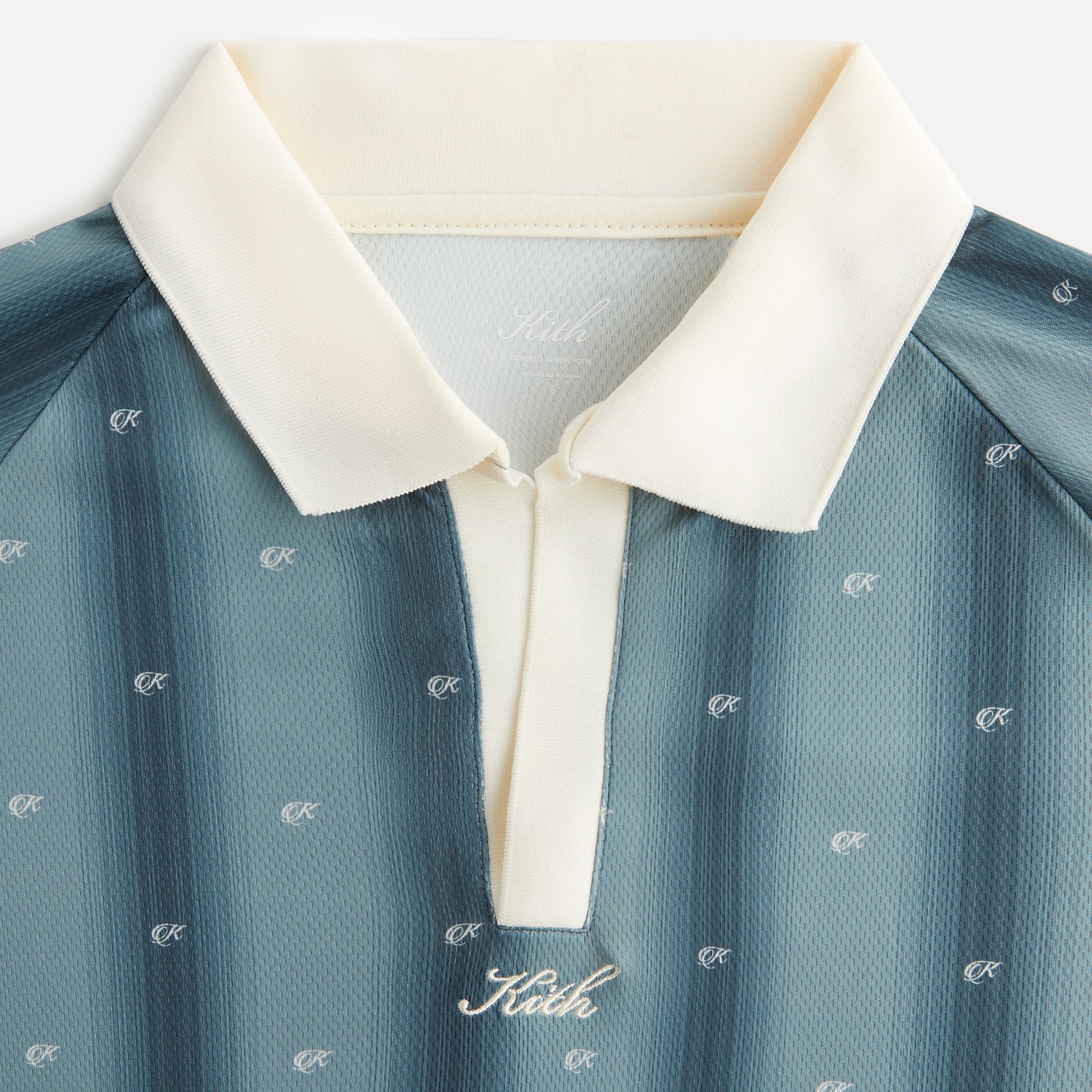Kith Women Ridley Polo Monogram Long Sleeve Jersey - Court - Image 4